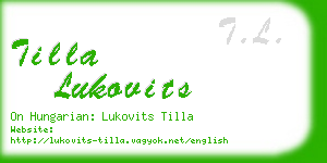 tilla lukovits business card